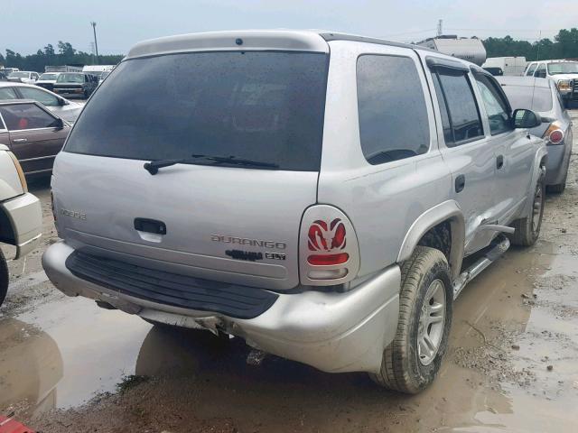 1D4HR48N03F522390 - 2003 DODGE DURANGO SL SILVER photo 4