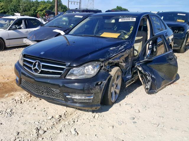 WDDGF4HBXEA967619 - 2014 MERCEDES-BENZ C 250 BLACK photo 2