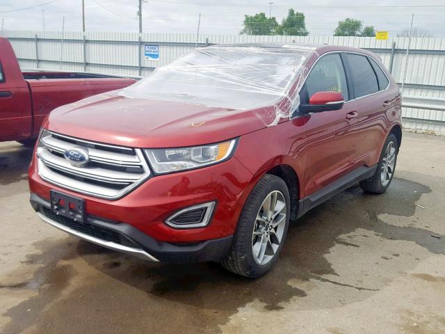 2FMPK4K86HBB25898 - 2017 FORD EDGE TITAN RED photo 2