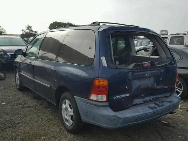 2FMZA5144YBA04139 - 2000 FORD WINDSTAR L BLUE photo 3