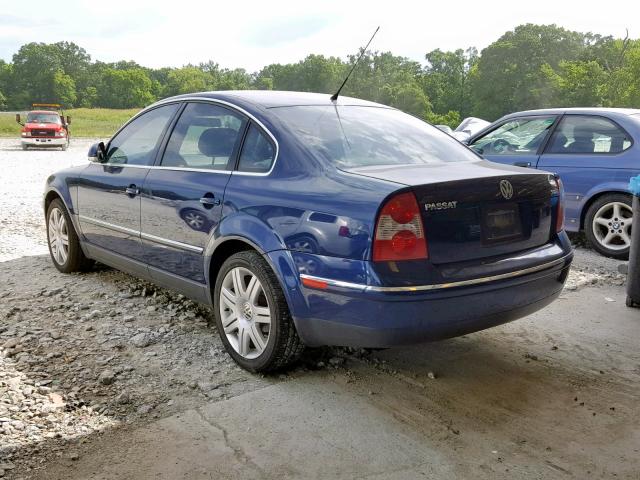 WVWAD63B55E078311 - 2005 VOLKSWAGEN PASSAT GLS BLUE photo 3