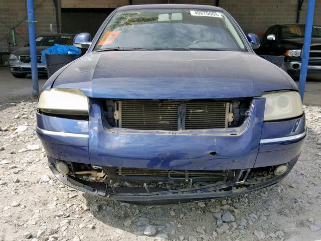 WVWAD63B55E078311 - 2005 VOLKSWAGEN PASSAT GLS BLUE photo 9