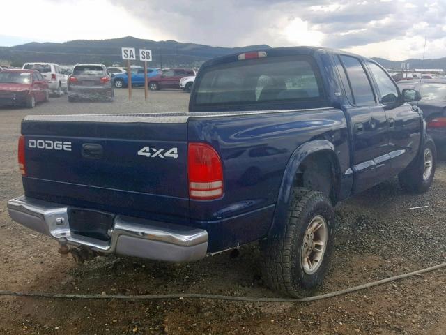 1B7GG2AN3YS757121 - 2000 DODGE DAKOTA QUA BLUE photo 4