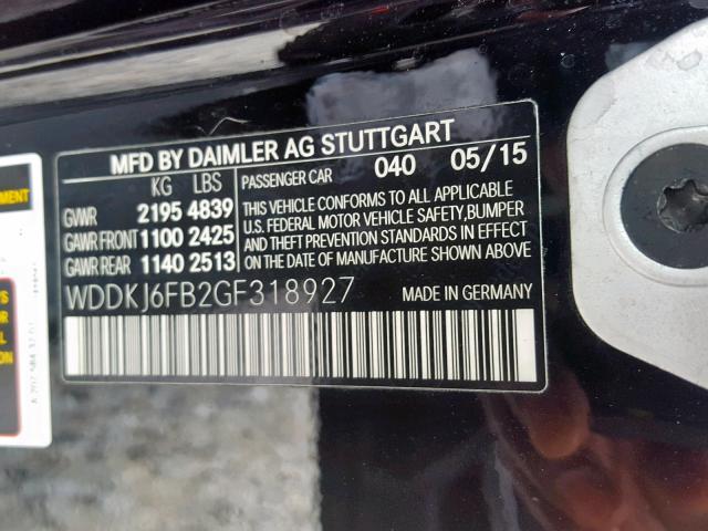 WDDKJ6FB2GF318927 - 2016 MERCEDES-BENZ E 400 BLACK photo 10