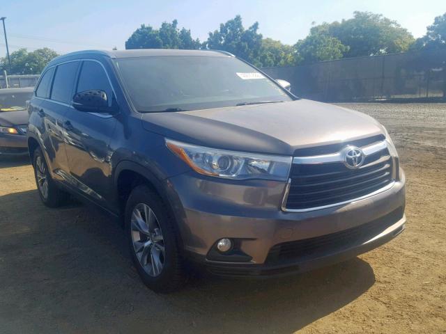 5TDKKRFH6FS066885 - 2015 TOYOTA HIGHLANDER GRAY photo 1