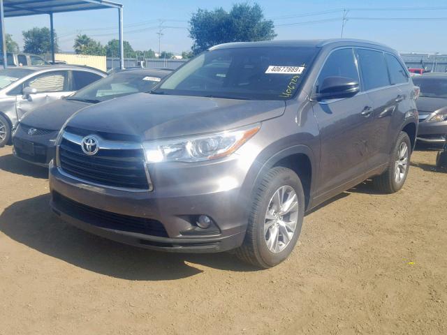 5TDKKRFH6FS066885 - 2015 TOYOTA HIGHLANDER GRAY photo 2