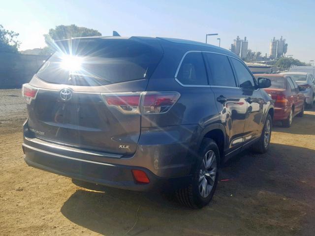 5TDKKRFH6FS066885 - 2015 TOYOTA HIGHLANDER GRAY photo 4