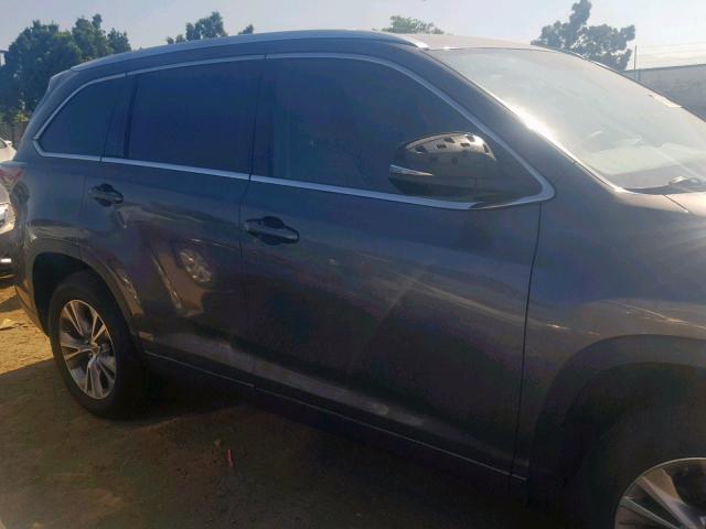 5TDKKRFH6FS066885 - 2015 TOYOTA HIGHLANDER GRAY photo 9