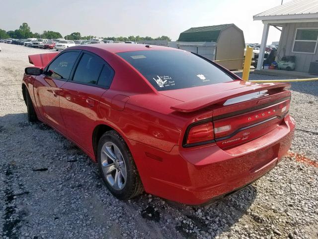 2C3CDXHGXDH502094 - 2013 DODGE CHARGER SX RED photo 3