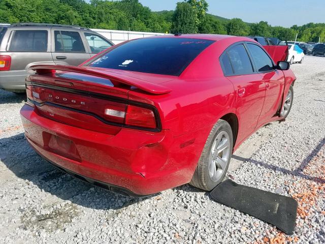 2C3CDXHGXDH502094 - 2013 DODGE CHARGER SX RED photo 4