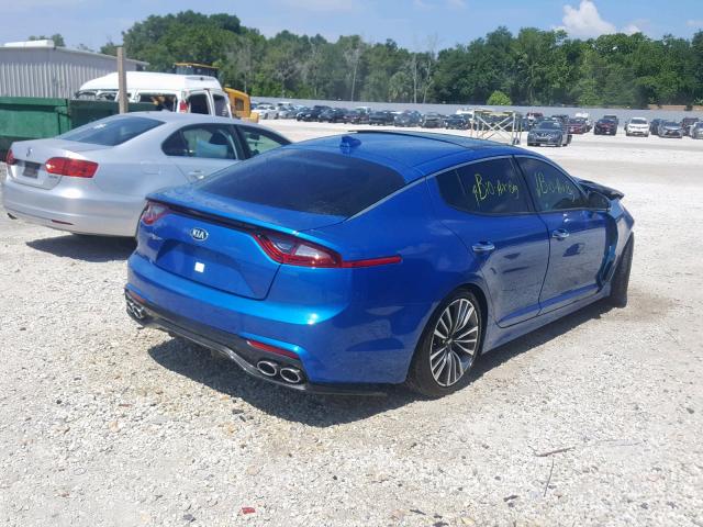 KNAE25LA5J6022721 - 2018 KIA STINGER PR BLUE photo 4