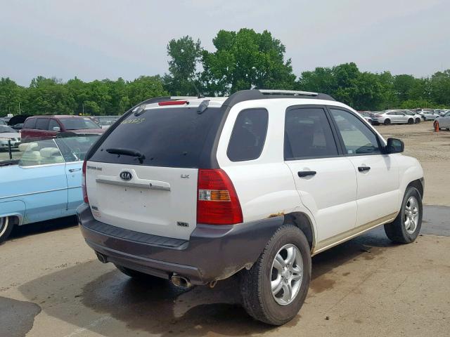 KNDJE723187538876 - 2008 KIA SPORTAGE E WHITE photo 4