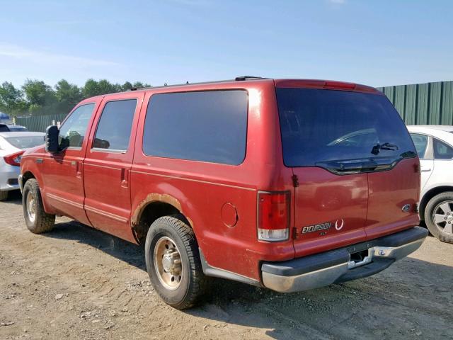 1FMNU40S3YEC71938 - 2000 FORD EXCURSION RED photo 3