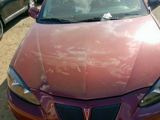 2G2WP522851179552 - 2005 PONTIAC GRAND PRIX MAROON photo 7