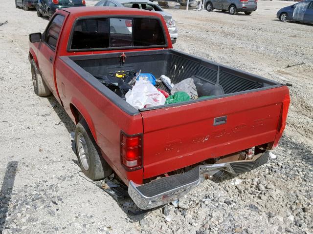 1B7FL26XXNS599048 - 1992 DODGE DAKOTA RED photo 3