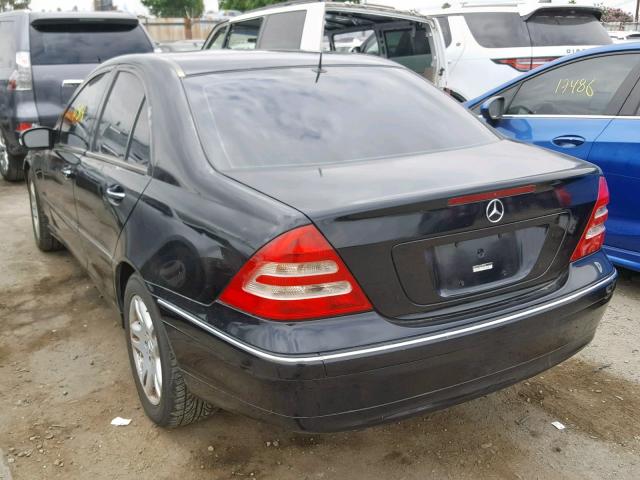 WDBRF61J02F180434 - 2002 MERCEDES-BENZ C 240 BLACK photo 3