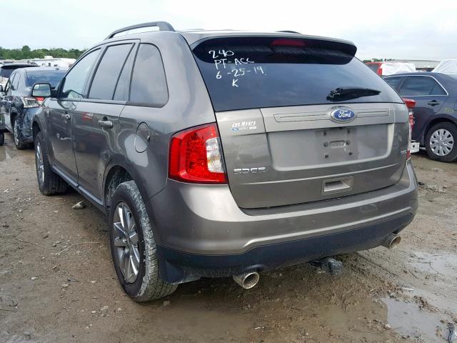 2FMDK3JC5CBA80237 - 2012 FORD EDGE SEL GRAY photo 3