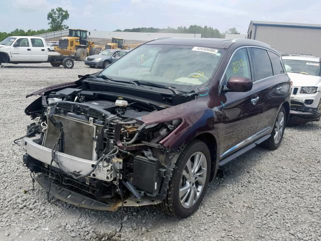 5N1AL0MN6DC328721 - 2013 INFINITI JX35 MAROON photo 2