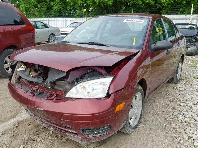 1FAFP34NX7W354120 - 2007 FORD FOCUS ZX4 BURGUNDY photo 2