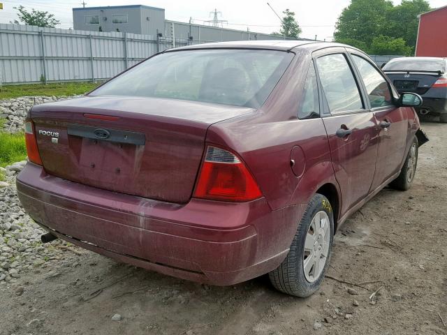 1FAFP34NX7W354120 - 2007 FORD FOCUS ZX4 BURGUNDY photo 4