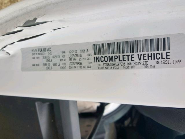 3C7WRVGG8FE507330 - 2015 RAM PROMASTER 白色 照片 10