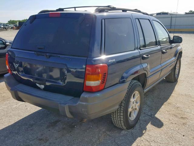 1J4GW48S91C687189 - 2001 JEEP GRAND CHER BLUE photo 4