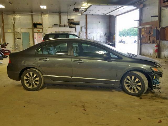 19XFA16859E007119 - 2009 HONDA CIVIC EX GRAY photo 9