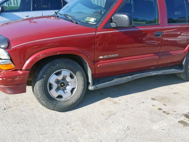 1GNDT13XX4K111504 - 2004 CHEVROLET BLAZER MAROON photo 9