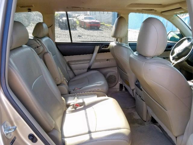 5TDJK3EH8AS040792 - 2010 TOYOTA HIGHLANDER GOLD photo 6