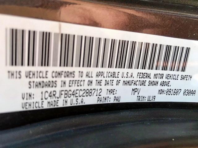 1C4RJFBG4EC288712 - 2014 JEEP GRAND CHER GRAY photo 10