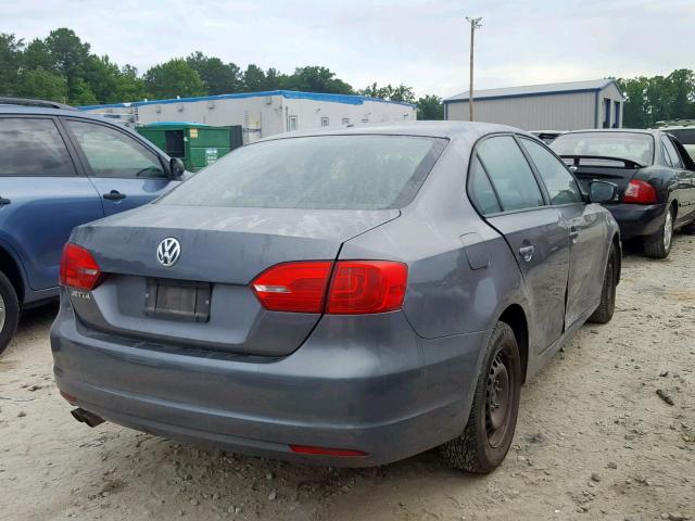 3VW2K7AJ3CM367458 - 2012 VOLKSWAGEN JETTA BASE GRAY photo 4