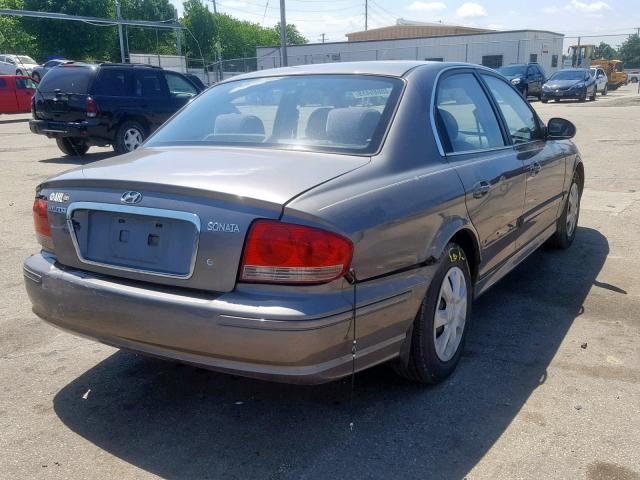 KMHWF25S22A542823 - 2002 HYUNDAI SONATA GL GRAY photo 4