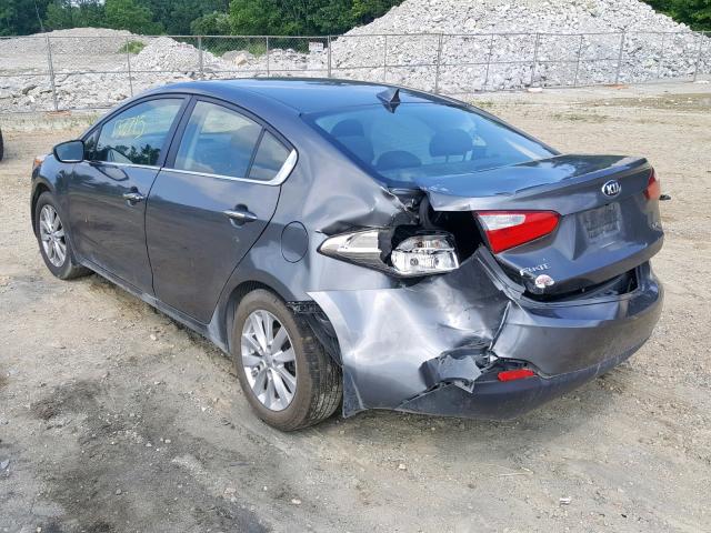 KNAFX4A8XE5128013 - 2014 KIA FORTE EX GRAY photo 3