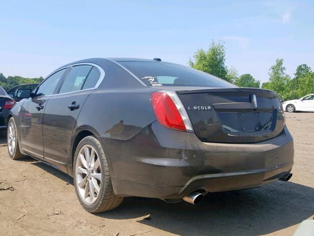 1LNHL9FT0BG609658 - 2011 LINCOLN MKS BLACK photo 3