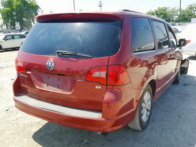 2C4RVABG1CR276609 - 2012 VOLKSWAGEN ROUTAN SE BURGUNDY photo 4