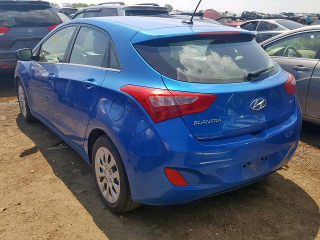 KMHD35LH4HU372335 - 2017 HYUNDAI ELANTRA GT BLUE photo 3