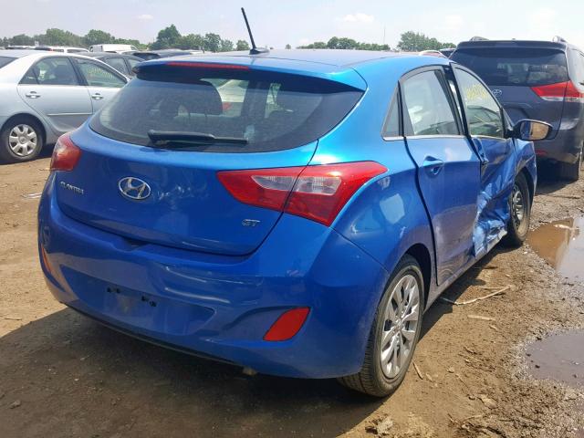 KMHD35LH4HU372335 - 2017 HYUNDAI ELANTRA GT BLUE photo 4