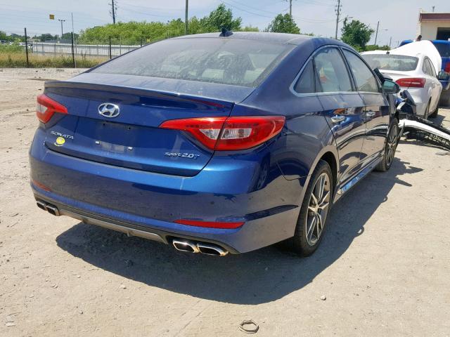 5NPE34AB4FH074621 - 2015 HYUNDAI SONATA SPO BLUE photo 4