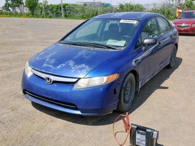 2HGFA15237H007684 - 2007 HONDA CIVIC DX BLUE photo 2