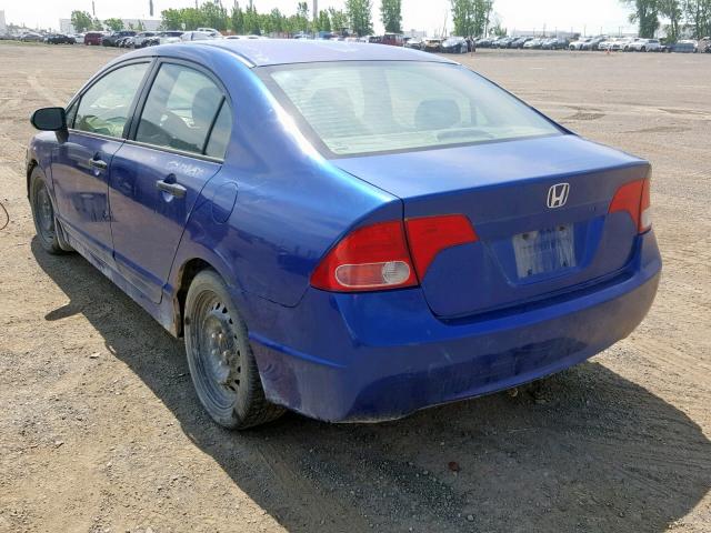 2HGFA15237H007684 - 2007 HONDA CIVIC DX BLUE photo 3