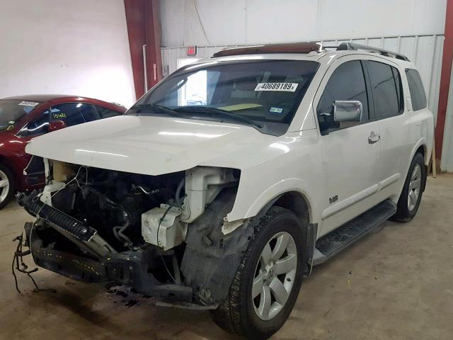 5N1BA08D38N620025 - 2008 NISSAN ARMADA SE WHITE photo 2