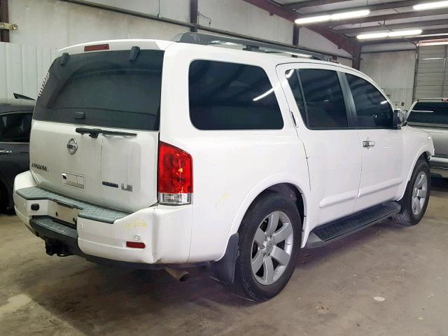 5N1BA08D38N620025 - 2008 NISSAN ARMADA SE WHITE photo 4