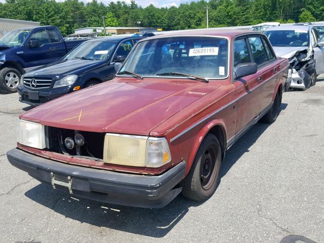 YV1AA8840L1400043 - 1990 VOLVO 240 BASE MAROON photo 2