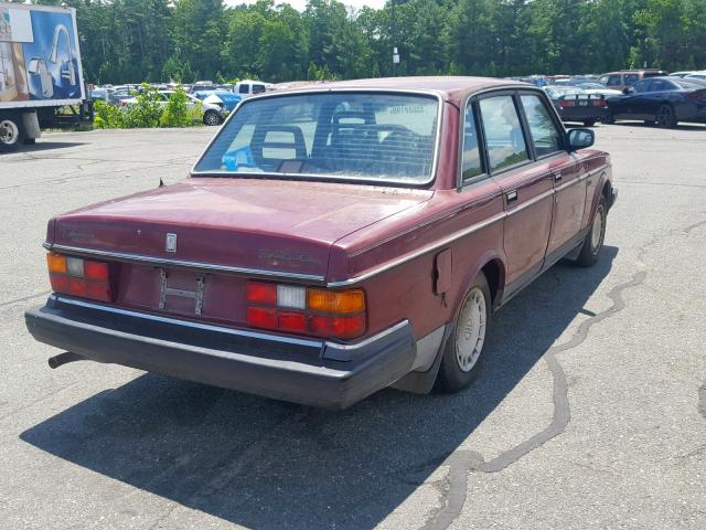 YV1AA8840L1400043 - 1990 VOLVO 240 BASE MAROON photo 4