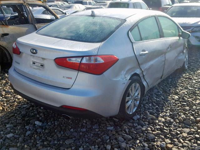 KNAFX4A83F5335117 - 2015 KIA FORTE EX SILVER photo 4