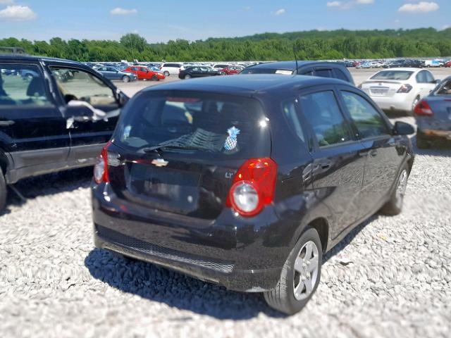 KL1TD6DE8BB157543 - 2011 CHEVROLET AVEO LS BLACK photo 4