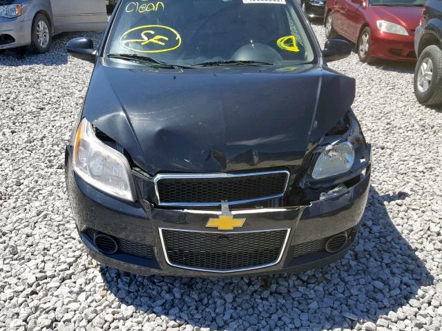 KL1TD6DE8BB157543 - 2011 CHEVROLET AVEO LS BLACK photo 7