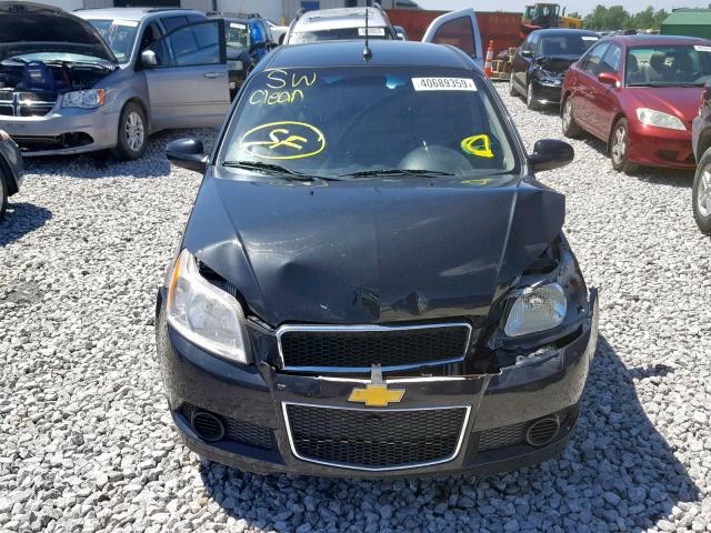 KL1TD6DE8BB157543 - 2011 CHEVROLET AVEO LS BLACK photo 9