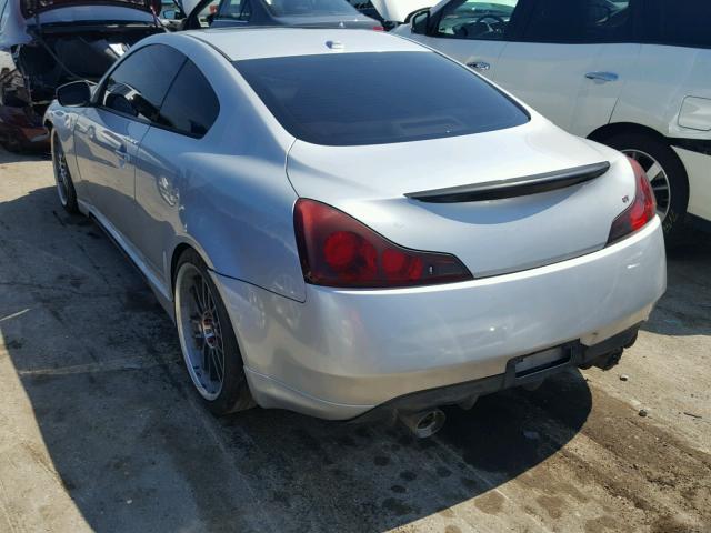 JNKCV64E48M104968 - 2008 INFINITI G37 BASE SILVER photo 3