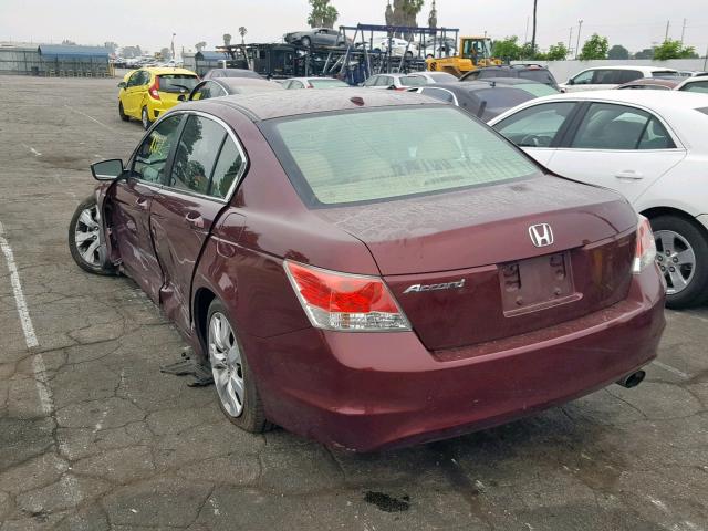 1HGCP2F8XAA070409 - 2010 HONDA ACCORD EXL MAROON photo 3